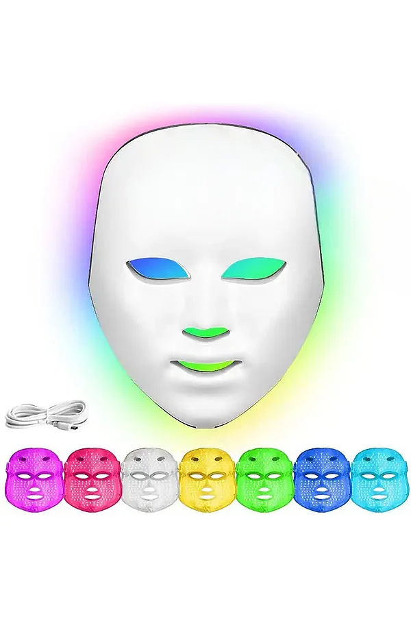 Nail Art Светодиодная LED-маска для лица / Colorful LED beauty mask, белый KRISTALLER, - - фото 2