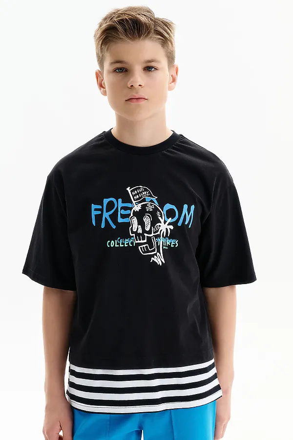 Футболка для мальчиков PELICAN, черный - фото 2