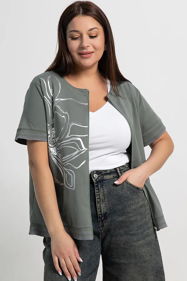 Блуза Бэлла LADY TAIGA, оливковый - фото 2