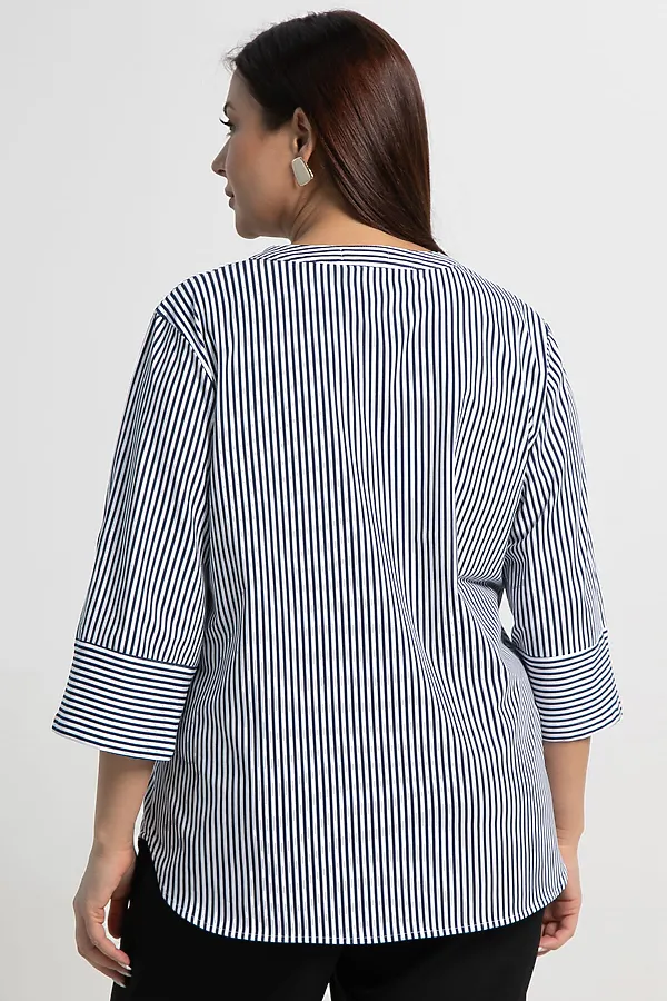Блуза Азалия LADY TAIGA, белая/полоска - фото 2