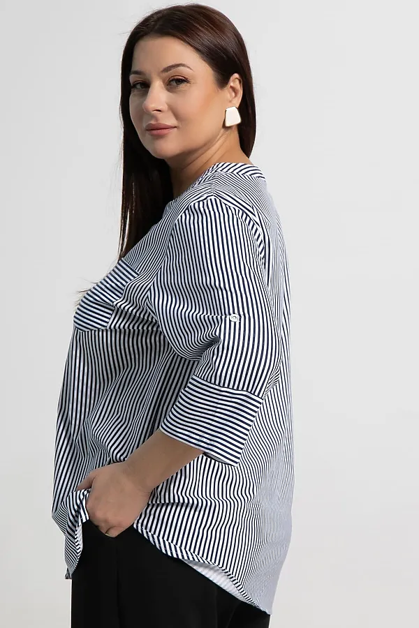 Блуза Азалия LADY TAIGA, белая/полоска - фото 2