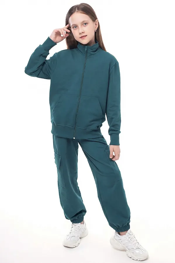 Костюм футер 3х нитка петля YOULALA, зеленый - фото 2