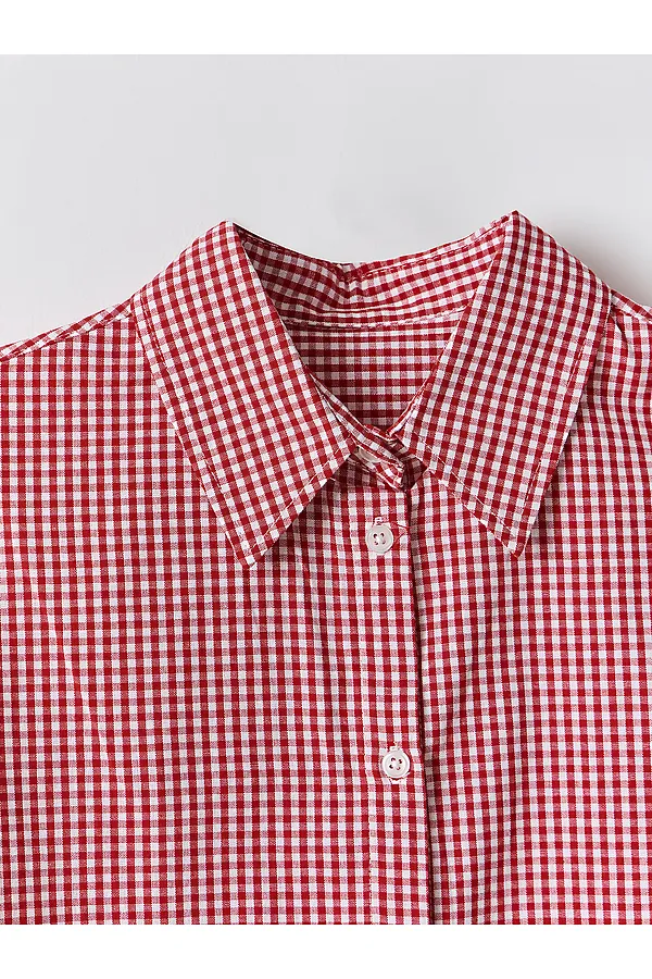 Рубашка женская MARK FORMELLE, клетка виши красная - фото 2