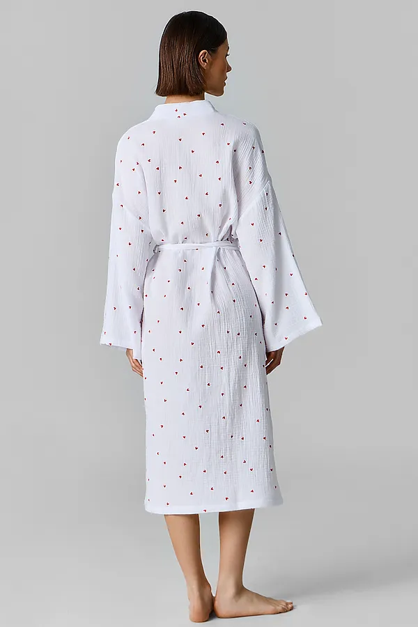 Халат женский MARK FORMELLE, сердечки на белом - фото 2