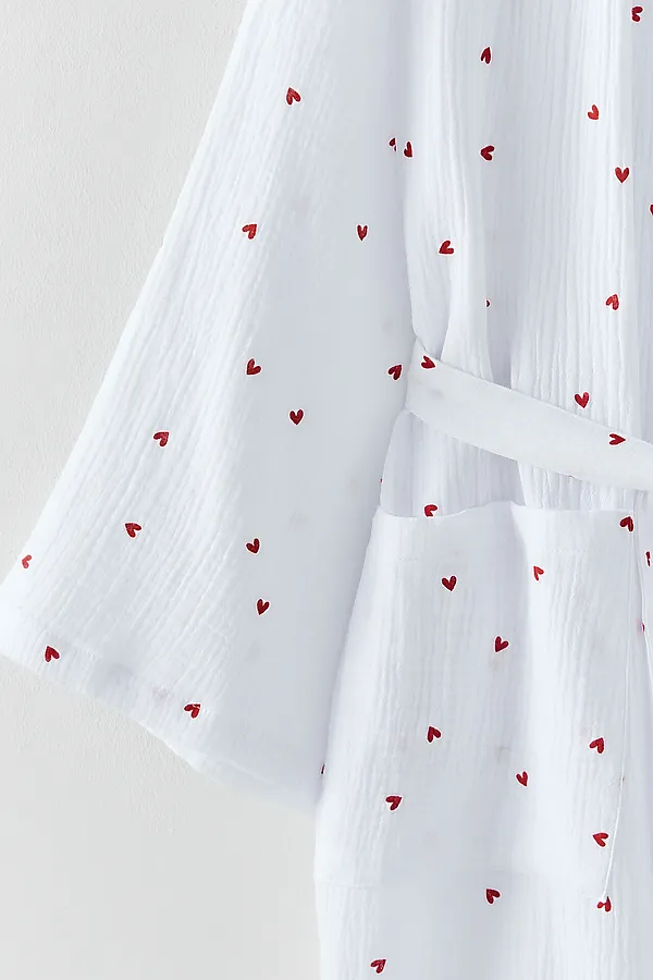 Халат женский MARK FORMELLE, сердечки на белом - фото 2