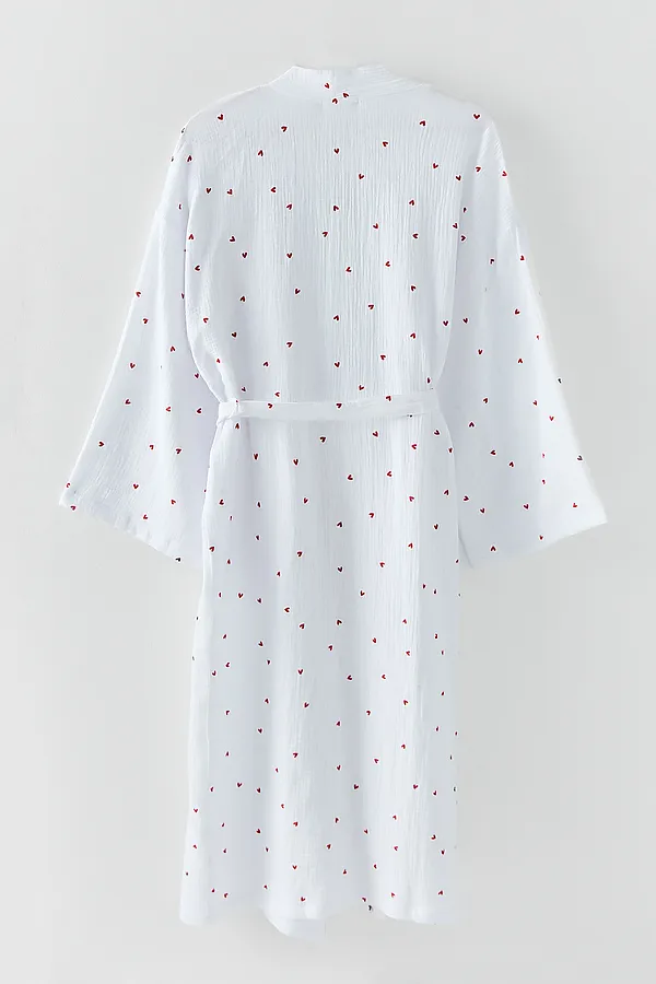 Халат женский MARK FORMELLE, сердечки на белом - фото 2