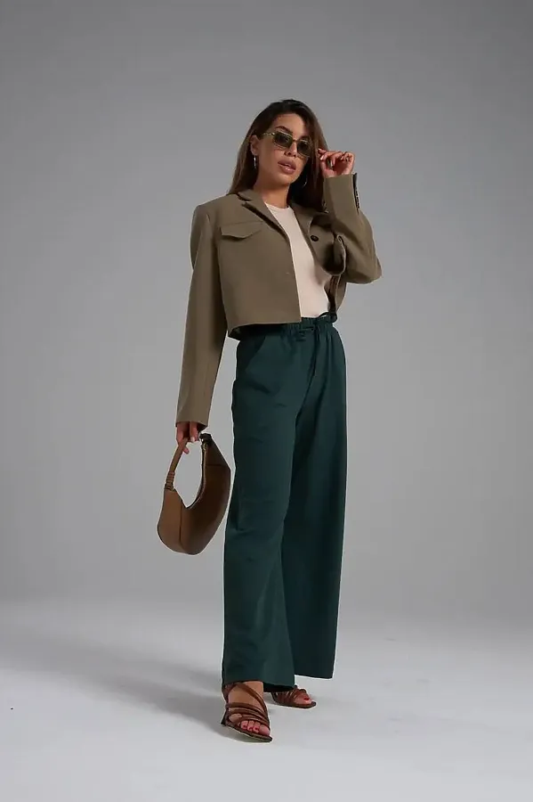 Брюки Палаццо НАТАЛИ, темно-зеленый - фото 2