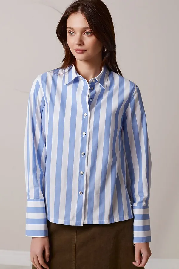 Блуза VILATTE, белый-голубой - фото 2