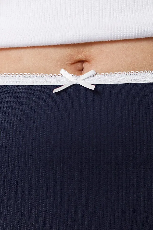 Трусы слипы с высокой посадкой из эластичного трикотажа кашкорсе VILATTE, т.синий - фото 2