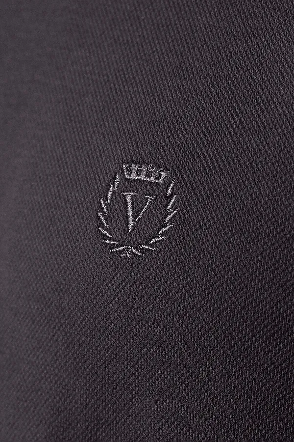 Футболка с V-вырезом из премиального хлопка с эластаном VILATTE, т.серый - фото 2