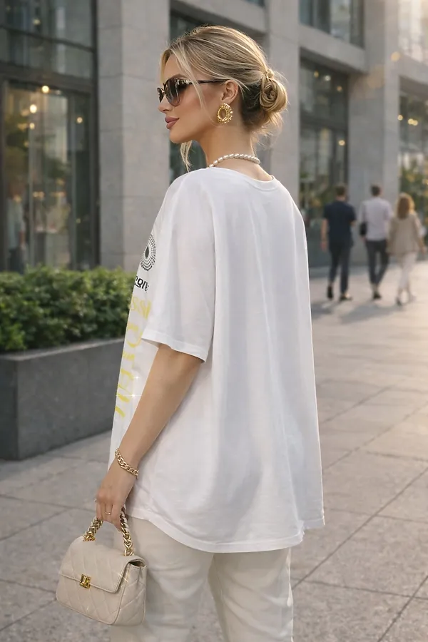 Футболка со стразами Dream Sun арт. F9702 НАТАЛИ, белый - фото 2