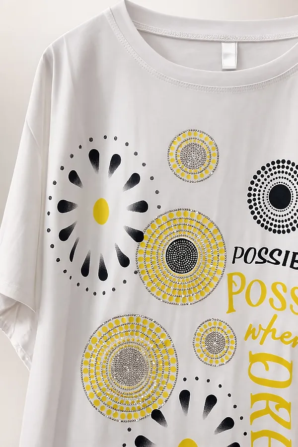 Футболка со стразами Dream Sun арт. F9702 НАТАЛИ, белый - фото 2