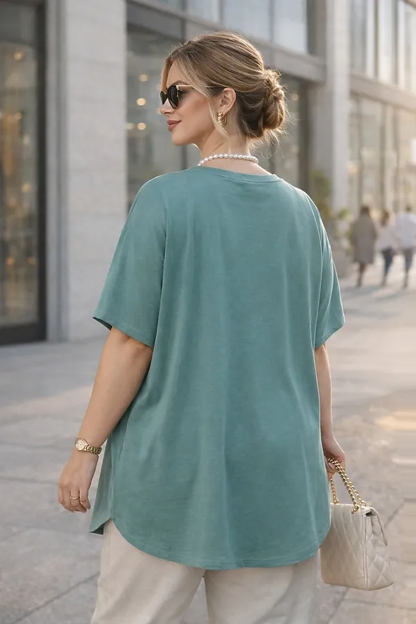 Футболка со стразами Dream Sun арт. F9702 НАТАЛИ, бирюзовый - фото 2