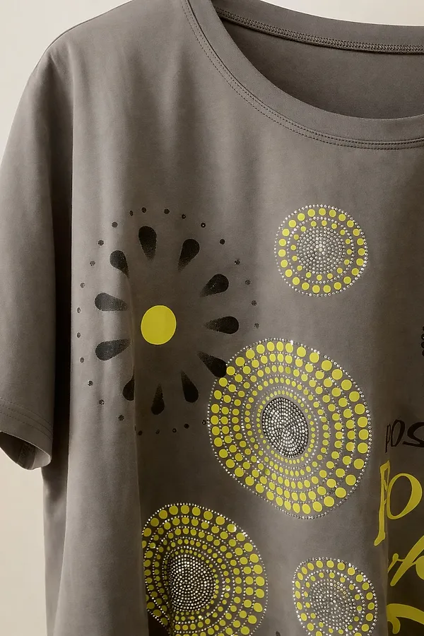 Футболка со стразами Dream Sun арт. F9702 НАТАЛИ, серый - фото 2