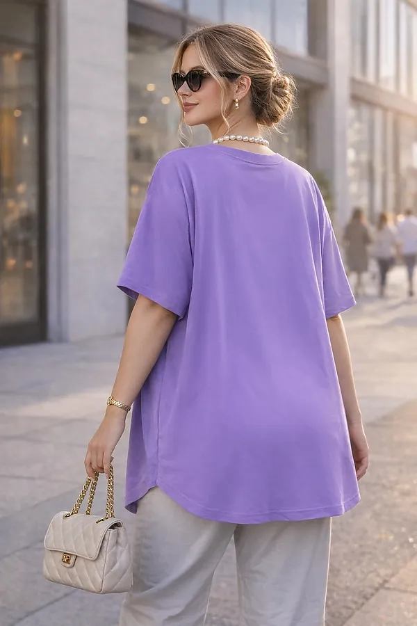 Футболка со стразами Dream Sun арт. F9702 НАТАЛИ, сиреневый - фото 2