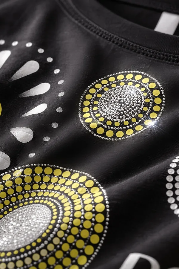 Футболка со стразами Dream Sun арт. F9702 НАТАЛИ, черный - фото 2