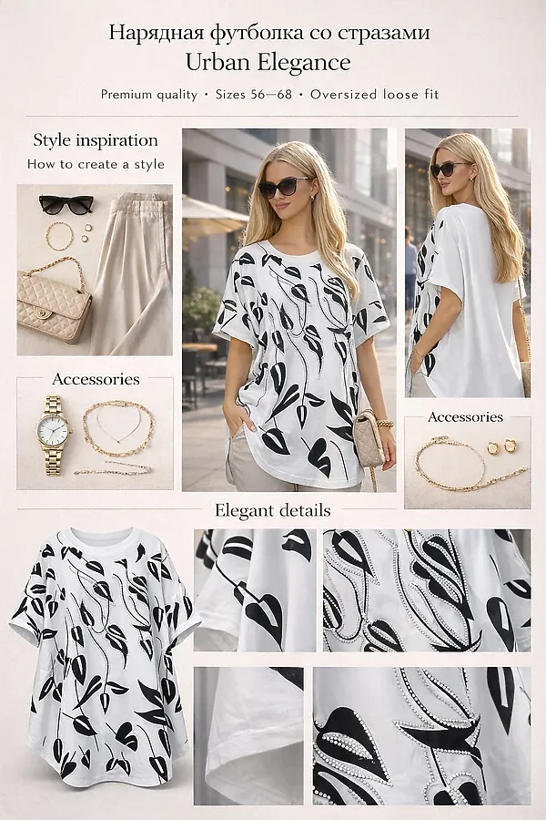 Футболка F8113 Urban Elegance НАТАЛИ, белый - фото 2