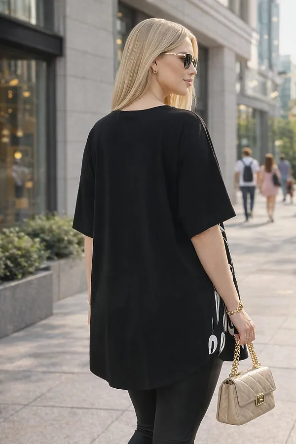 Футболка F8113 Urban Elegance НАТАЛИ, черный - фото 2