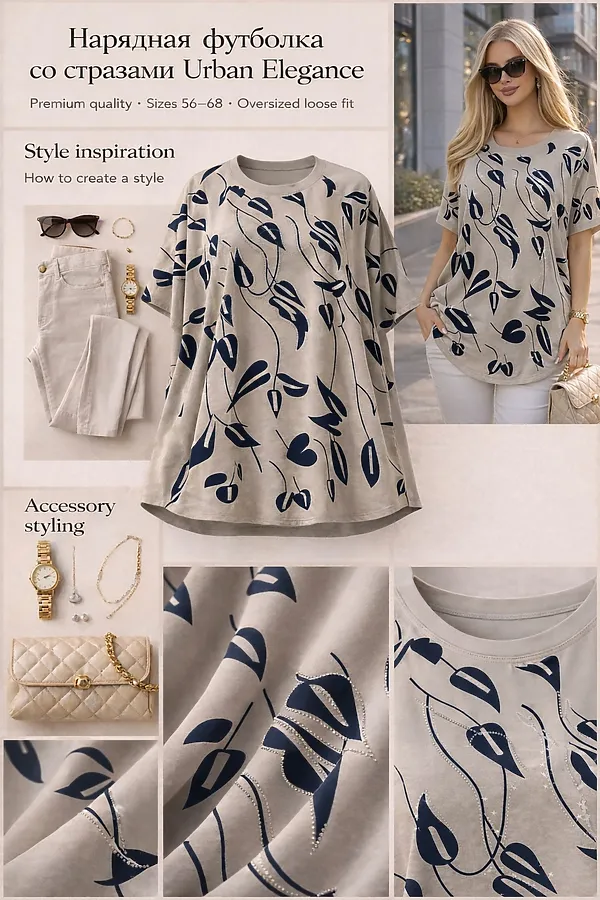 Футболка F8113 Urban Elegance НАТАЛИ, капучино - фото 2