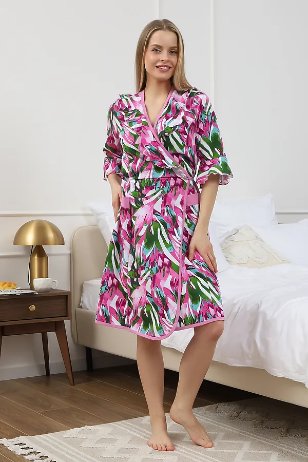 Халат Х130 НАТАЛИ, джунгли, розовый - фото 2