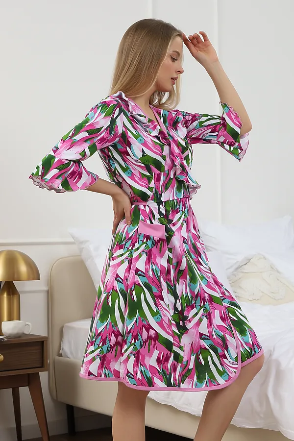 Халат Х130 НАТАЛИ, джунгли, розовый - фото 2