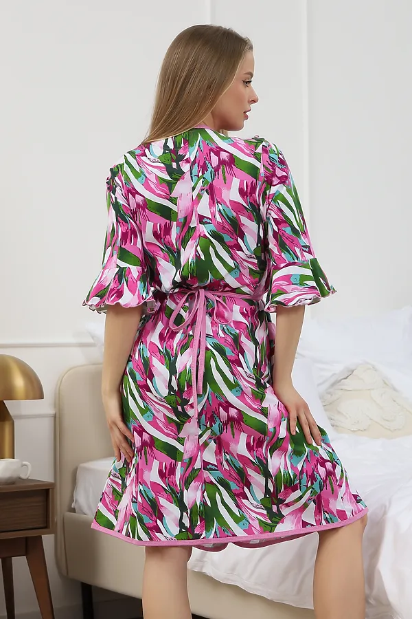 Халат Х130 НАТАЛИ, джунгли, розовый - фото 2