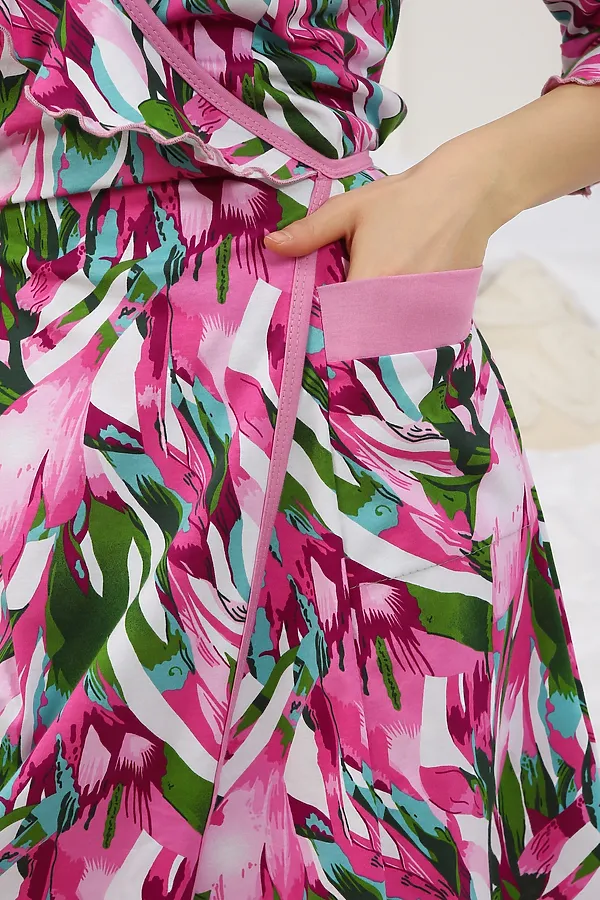 Халат Х130 НАТАЛИ, джунгли, розовый - фото 2