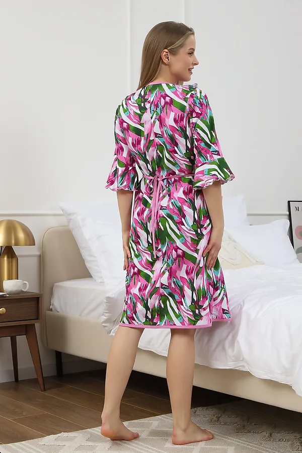 Халат Х130 НАТАЛИ, джунгли, розовый - фото 2