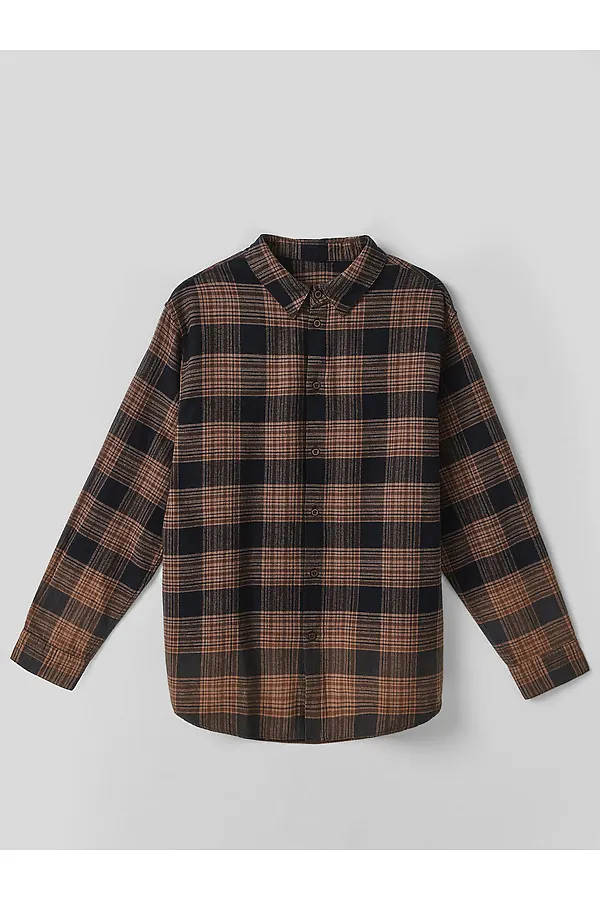 Рубашка мужская MARK FORMELLE, коричневая клетка с варкой - фото 2