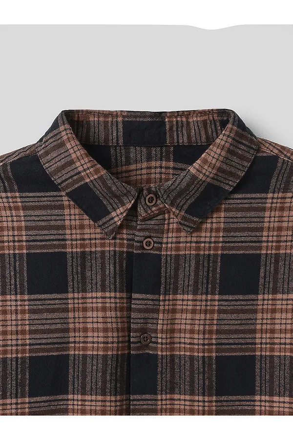 Рубашка мужская MARK FORMELLE, коричневая клетка с варкой - фото 2