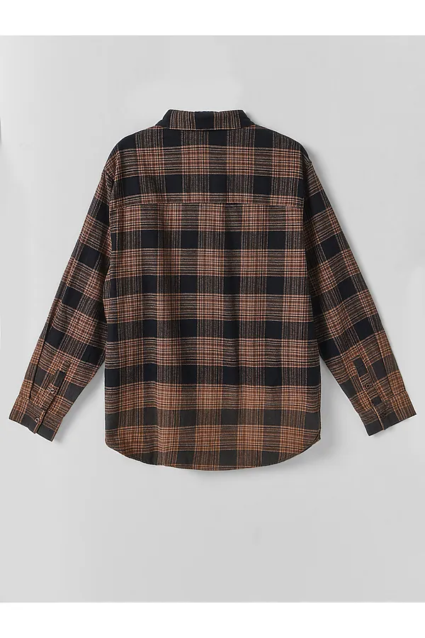 Рубашка мужская MARK FORMELLE, коричневая клетка с варкой - фото 2