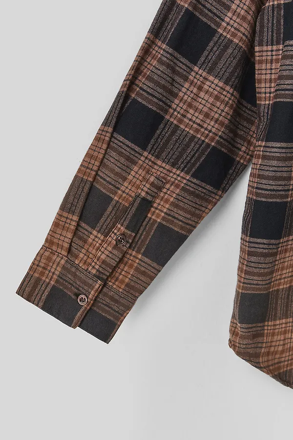 Рубашка мужская MARK FORMELLE, коричневая клетка с варкой - фото 2
