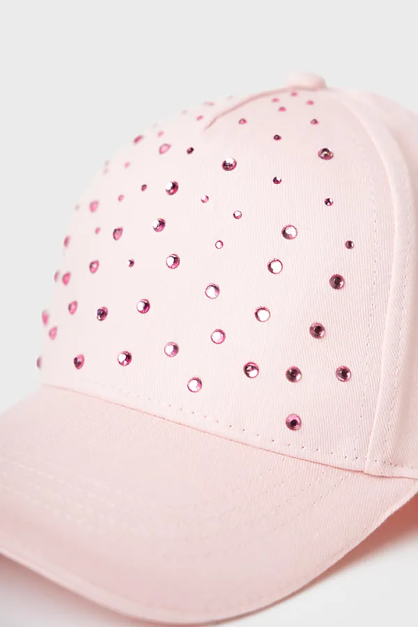 Кепка текстильная для девочек PLAYTODAY, светло-розовый - фото 2