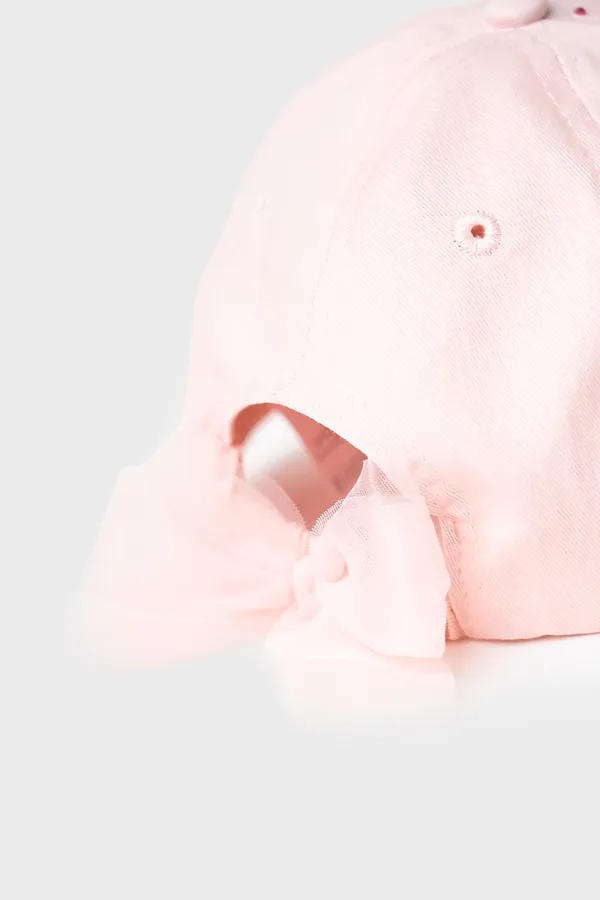 Кепка текстильная для девочек PLAYTODAY, светло-розовый - фото 2