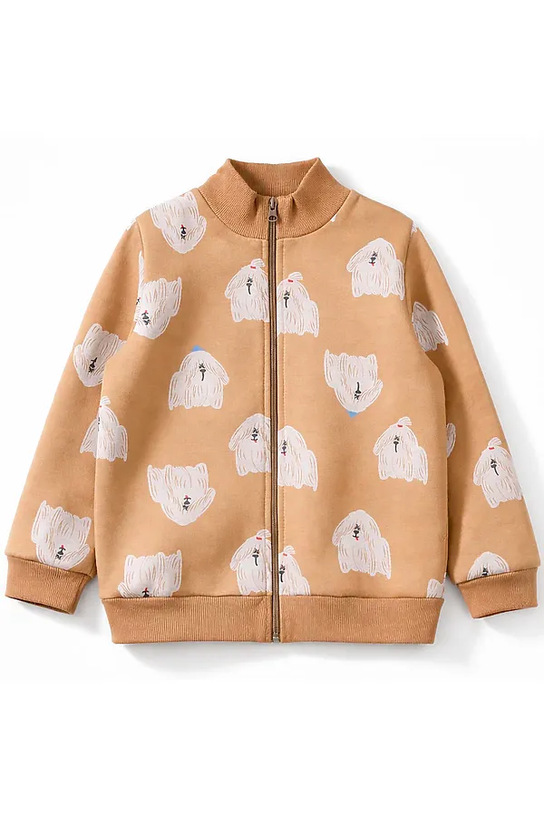 Куртка футер 3х нитка начёс YOULALA, коричневый - фото 2