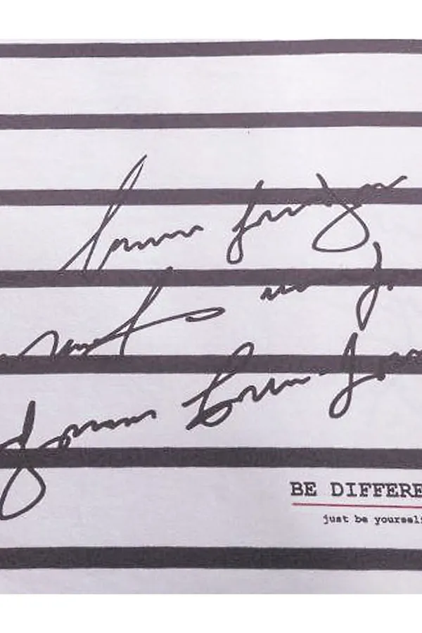 Свободная футболка в широкую полоску с принтом из премиального хлопка с эластаном VILATTE, белый-кофе_be different - фото 2