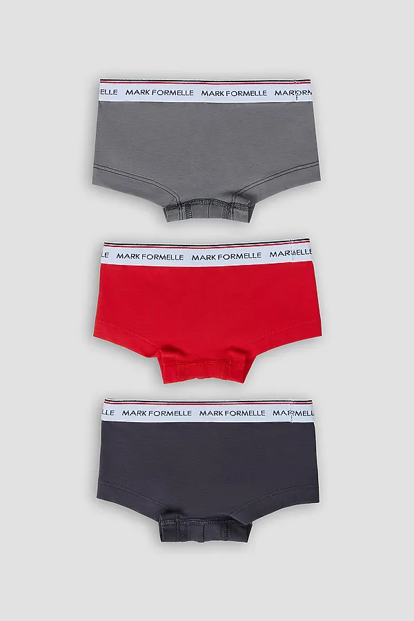 Трусы для мальчиков (3шт.) MARK FORMELLE, огненный красный+обсидиан+т.серый - фото 2