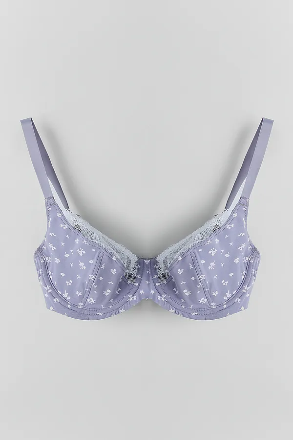 Бюстгальтер женский MARK FORMELLE, цветочки на сером - фото 2