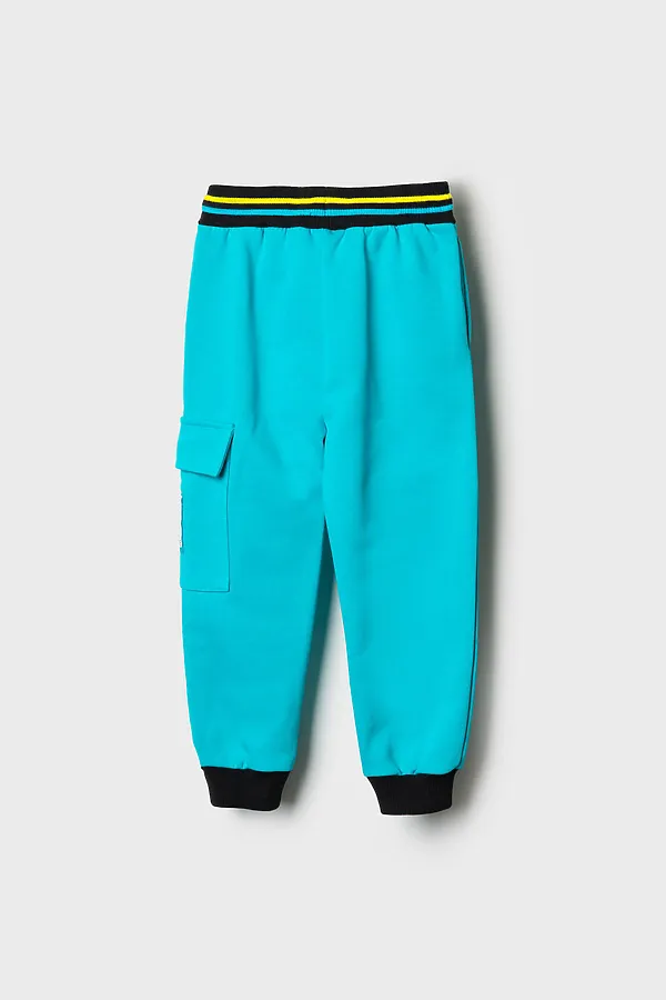 Брюки трикотажные для мальчиков PLAYTODAY, бирюзовый - фото 2