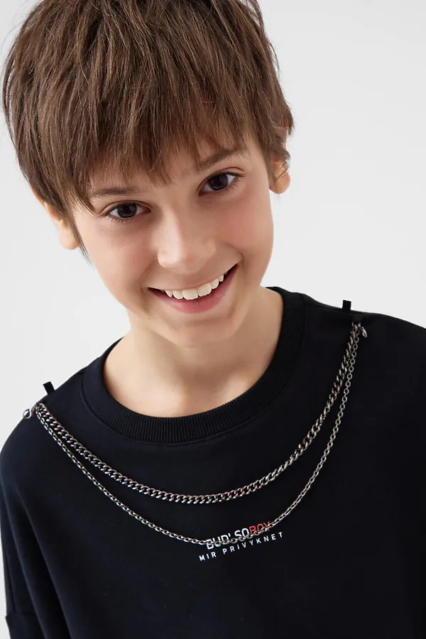 Толстовка трикотажная для мальчиков PLAYTODAY, черный - фото 2