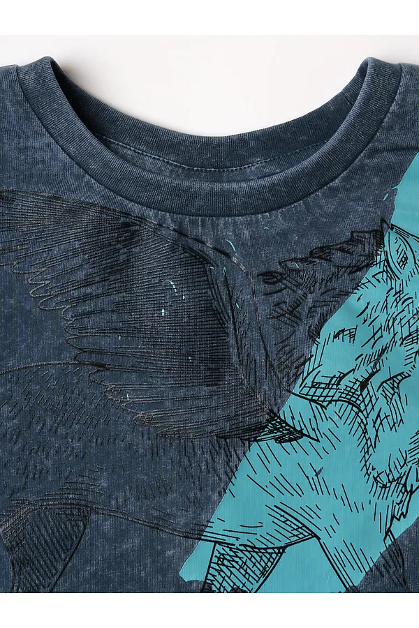 Фуфайка трикотажная для девочек (футболка) PLAYTODAY, темно-серый - фото 2