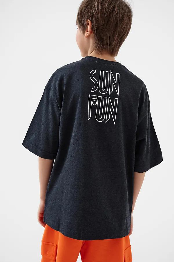 Фуфайка трикотажная для мальчиков (футболка) PLAYTODAY, черный - фото 2