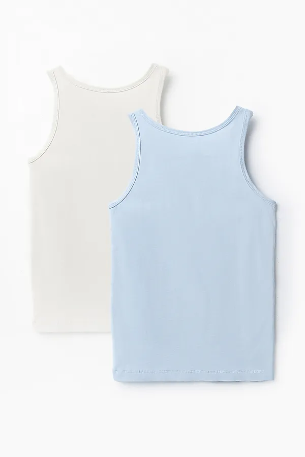 Топ для девочек (2шт) MARK FORMELLE, молочный +голубой +печать - фото 2