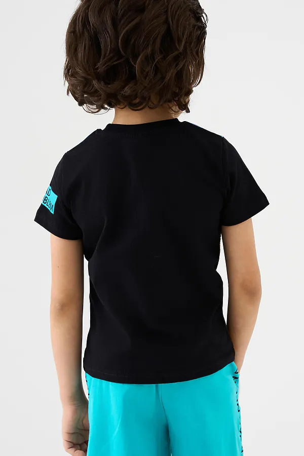 Фуфайка трикотажная для мальчиков (футболка) PLAYTODAY, черный - фото 2