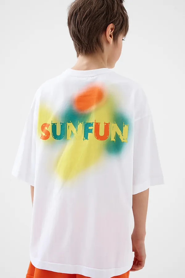 Фуфайка трикотажная для мальчиков (футболка) PLAYTODAY, белый - фото 2