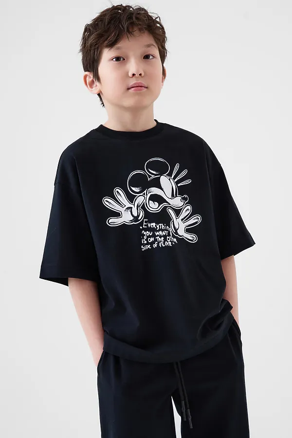 Комплект трикотажный для мальчиков: фуфайка (футболка), брюки PLAYTODAY, черный - фото 2