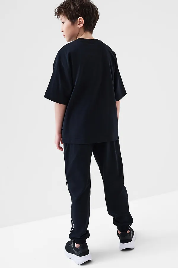 Комплект трикотажный для мальчиков: фуфайка (футболка), брюки PLAYTODAY, черный - фото 2