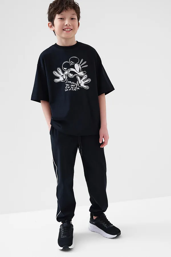 Комплект трикотажный для мальчиков: фуфайка (футболка), брюки PLAYTODAY, черный - фото 2