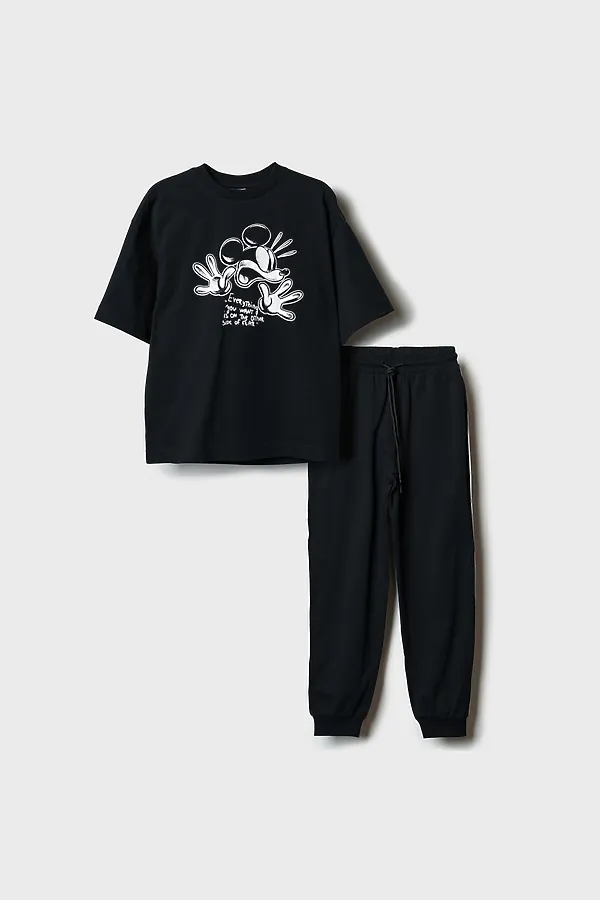 Комплект трикотажный для мальчиков: фуфайка (футболка), брюки PLAYTODAY, черный - фото 2