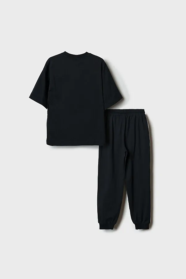 Комплект трикотажный для мальчиков: фуфайка (футболка), брюки PLAYTODAY, черный - фото 2